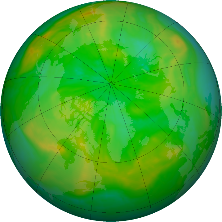 Arctic ozone map for 05 July 2015